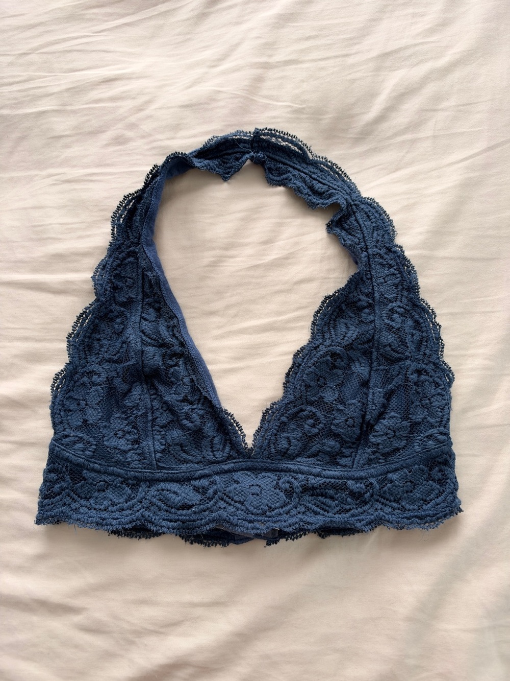 Urban Outfitters Blue Floral Lace Halter Bralette